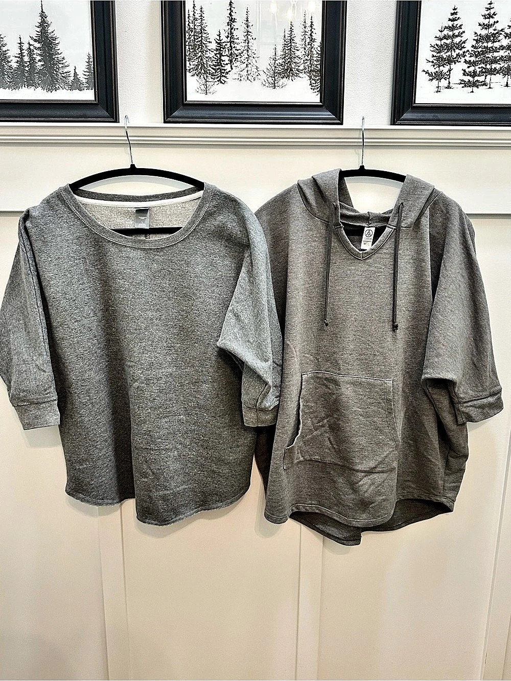 Alternative & J America Gray Hoodie & Sweatshirt 3/4 Sleeve Size Large Like New
